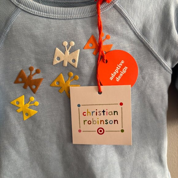 Christian Robinson for Target Blue Butterfly 2-Piece Set NWT NB - Picture 3 of 8